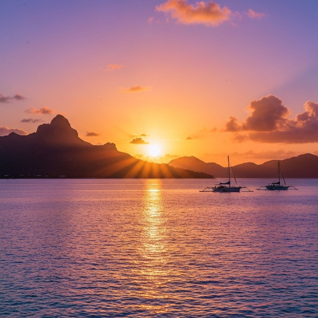 Coucher de soleil sur le lagon